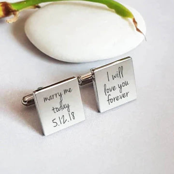 Custom Square Engraved Cufflinks