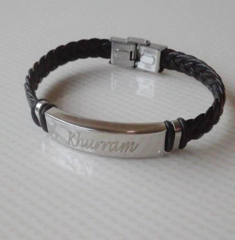 Leatherette Name Bracelet