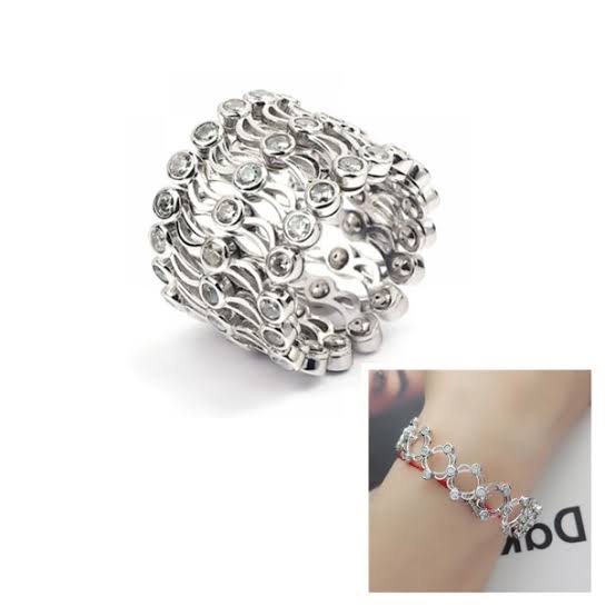 Diamond Stone Ring & Bracelet